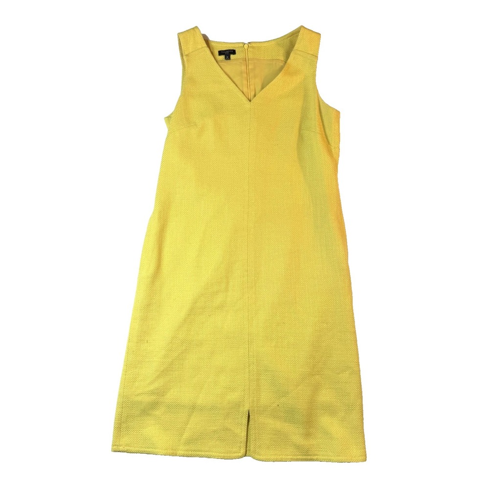 Talbots Dress Womens Yellow Strapless Sheath Petite Cocktail Formal